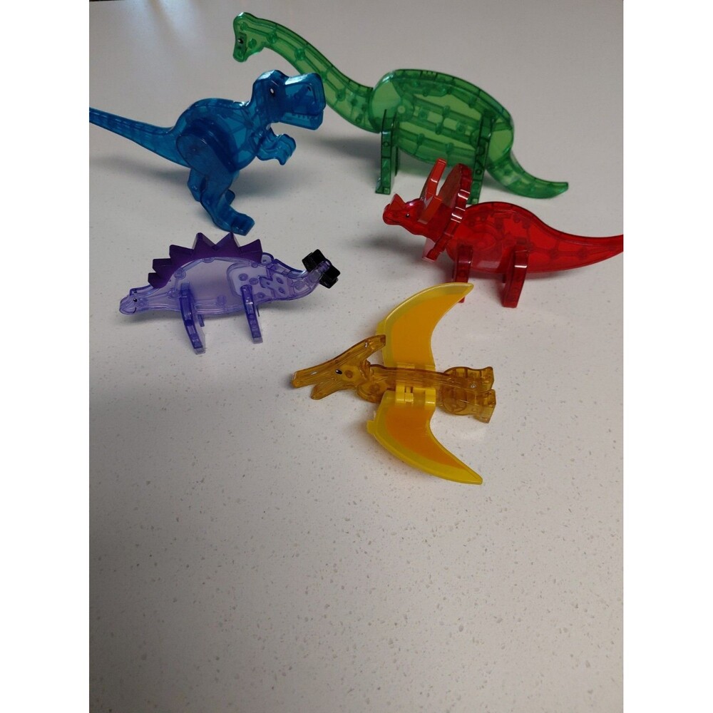Magna-Tiles Dino World Magnetic Dinosaur Figures Set of 5 T-Rex Triceratops etc